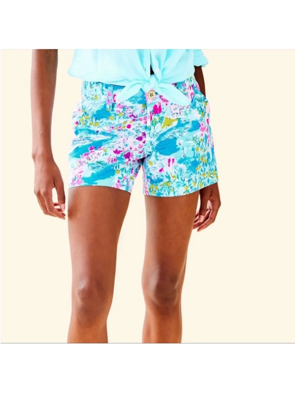 Lilly Pulitzer Callahan Shorts Postcards From Positano Size 0 Excellent Cond